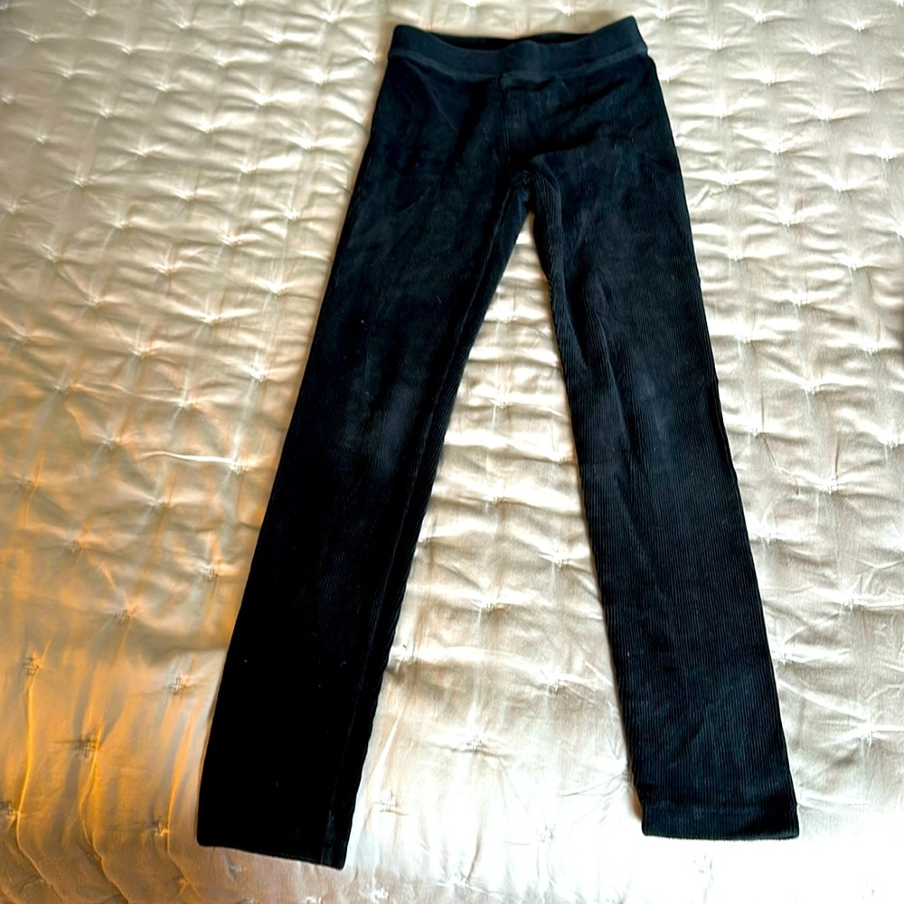Black corduroy style plush leggings size 10 CREWCUTS